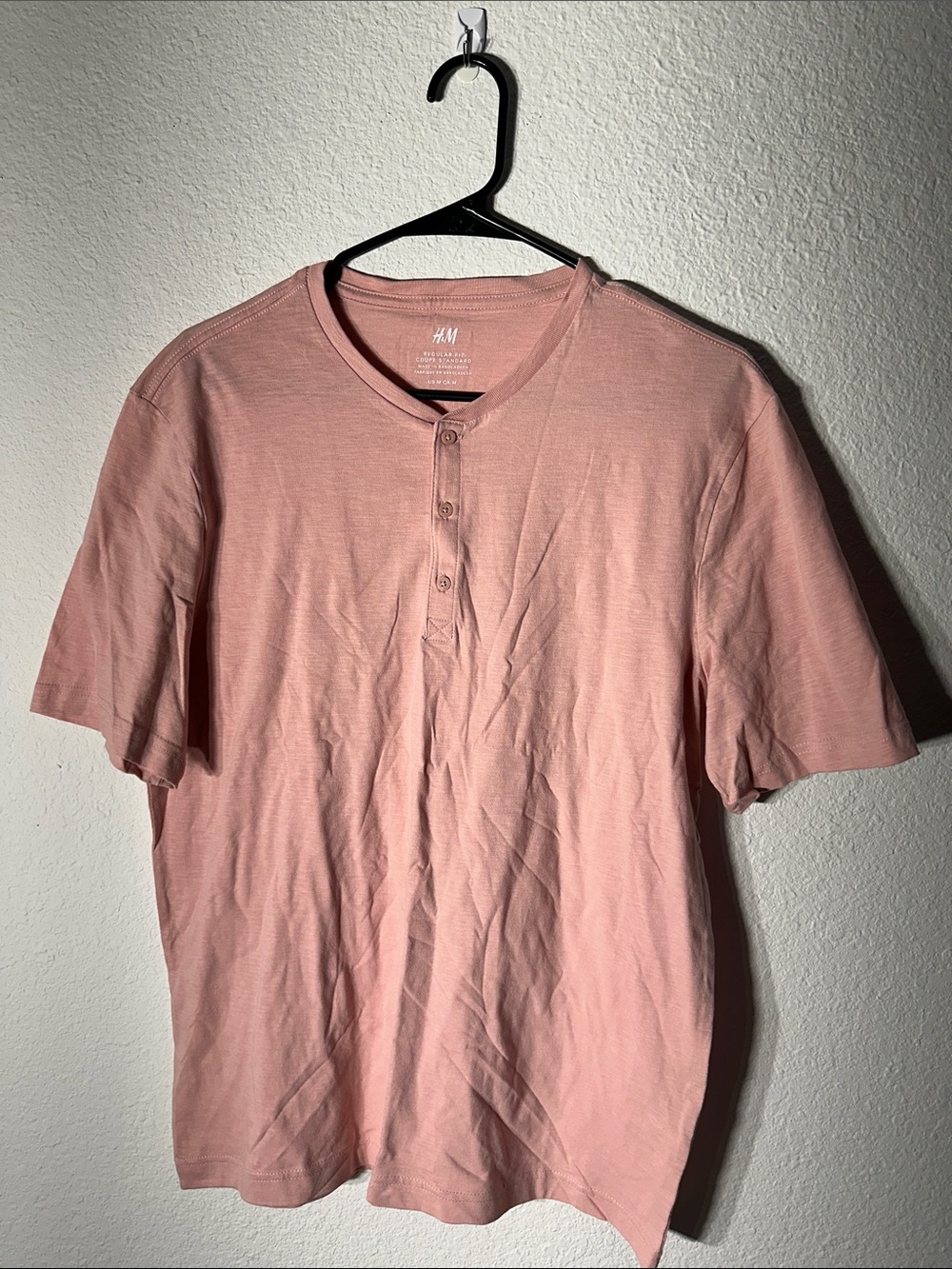Brand New H&M Men’s Dusty Pink Short Sleeve Shirt